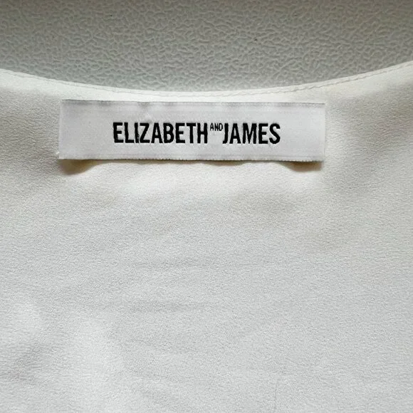 Elizabeth and James Cream White V-Neck Sleeveless Top Hot Girl Elevated FLAW - Picture 9 of 14